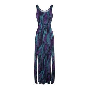 Purple Glitter Printed Leotard Maxi Dress Bodysuit Women Small Ice Skating Dance